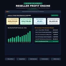 eBay Reseller Bookkeeping Spreadsheet 2026 Profit Tracker Taxes Excel & Sheets picture
