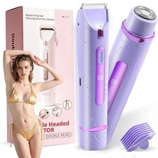 Dermave Bikini Shaver 2.0, Dual Head Electric Trimmer for Purple picture