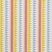 Thibaut Handprinted Stripe Fabric- Lomita Stripe / Coral Yellow 4.25 yds F916234 picture