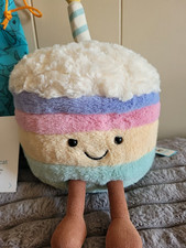 JELLYCAT Amuseable Rainbow Birthday Cake Fluffy Plush Decorations Doll Gift Toy picture