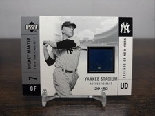 2001 UD Legends New York Mickey Mantle Yankee Stadium FIELD SEAT Silver /50 picture