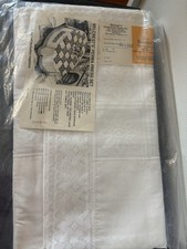 VTG Belcrest’s Table Cloth 12 Napkins Set Oblong/Oval 68” X 106”Perma Press NOS picture