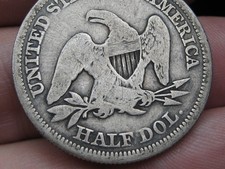 1857 P Seated Liberty Silver Half Dollar- Philadelphia, VG Details picture