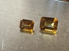 Pair Of Natural Emerald Cut Precious Imperial topaz 4.70 Carats picture