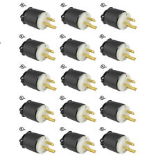 NEMA 5-15P 15A 125V Male Replacement Plug Heavy Duty Nylon, Pack of 15 picture