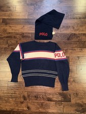 VINTAGE RALPH LAUREN COMBO POLO SPORT 1992 STADIUM SPELLOUT SKI BEAR P WING SZ L picture