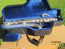 KING ZEPHYR SILVER PLATED BARITONE SAXOPHONE 1965 EXCEPTIONAL  400407   NEW CASE picture