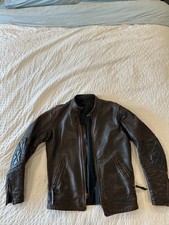 Vintage Langlitz Leathers Padded Cascade Motorcycle Jacket Brown Leather picture