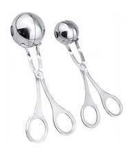 2 Piece Meatball Maker / Mellon Ball Scoopers 1-1/4” & 1-3/4” Stainless Steel picture