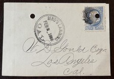 RARE 1888 BIRD'S LANDING CALIFORNIA FANCY CANCEL, DOUBLE-RINGED PARTIAL COVER picture