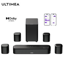 ULTIMEA Aura A60 7.1CH Dolby Atmos Sound Bar with Subwoofer & Surround Speakers picture