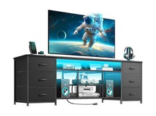 Furologee 63 Inch LED TV Stand, Entertainment Center, Black picture