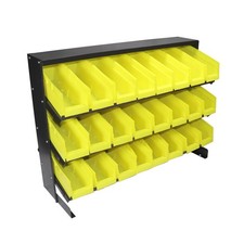 Erie Tools® 3-Tier 24 Bin Benchtop Steel Parts Storage Rack Single Sided picture