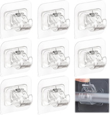 8pcs Curtain Rod Brackets Pole Drapery Hook Holder No Drilling Self Adhesive USA picture