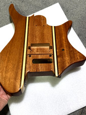 Handcrafted 9Piece headless Guitar Body Mahogany Satin Natural Wood Grain picture