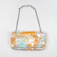 Paco Rabanne Sequin Embellished Baguette Shoulder Bag In Blue And Orange picture