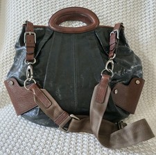 MARNI Balloon Hobo Purse Tote Shoulder Bag Made in Italy GREEN with BROWN picture