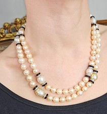 Art Deco 1920s GIA South Sea & Akoya Cultured Pearl Enamel Dia PL 18KYG Necklace picture
