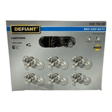 Defiant Hartford Privacy Bed/Bath Door Knob Set 6-Pack Satin Nickel picture