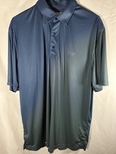 Greg Norman Play Dry Men's XL Blue Polka Dot Short Sleeve Collared Polo picture