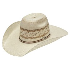 Alamo Men's Western Fancy Trim Bangora Ivory Straw Hat D52106 picture