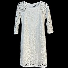NWT Ann Taylor Women’s  White Lined Floral Lace Cutout Sheath Dress Sz XS picture