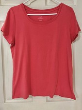 J.Jill Pima Scoop Neck Tee Top L Large Coral EUC picture