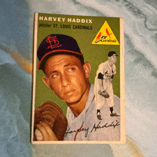 Topps 1954 Harvey Haddix #9 Gray Back St. Louis Cardinals MLB Baseball Card picture