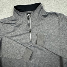 FootJoy Mens Large Gray Heather Quarter Zip Golf Pullover Performance Stretch picture