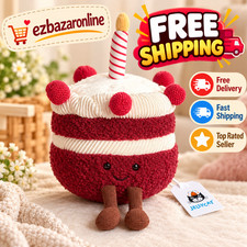 Jellycat Amuseables Cheri Cake Plush Red Velvet Birthday Cake picture