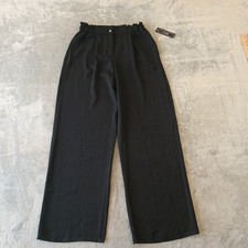 A Byer Dress Pants Womens Large Black Lightweight Pleated Elastic Waist New picture