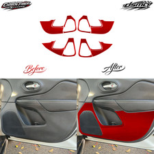 12Pcs Red Carbon Fiber Interior Door Panel Cover Trim For Jeep Cherokee 2014-18 picture