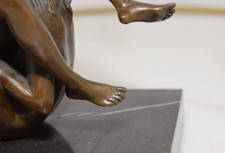 Bronze Statue Woman Sculpture Marble Two Deco Rare Decor Art Lady Female picture