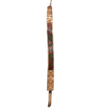 Vintage 70s Brown Leather Rose Guitar Strap Made In USA Brand Unknown picture