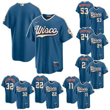 HOT Men's Milwaukee Brewers Blue Home Replica Jersey Limited All Size Fan Gift picture