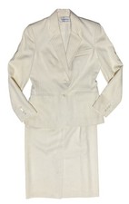 Vintage Evan-Picone Wool Blend Cream Skirt Suit Size 6 Made in USA Professional picture
