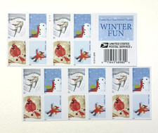 Vintage Pane of 20 Winter Fun Stamps First Class For Holidays Scott #4937-40 picture