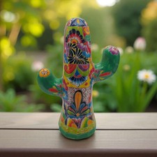 Hand-Painted Talavera Cactus | Vibrant Mexican Ceramic Art picture