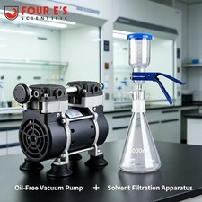 50L/min 180W Lab Vacuum Pump+1000mL Lab Suction Filtering Filtration Flask Glass picture