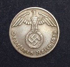 Authentic Rare Antique German 1Pf Coin with Big EAGLE WW2 - Artifact  picture