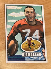 Rare 1951 Bowman #105 Joe Perry HOF San Francisco 49'ers High Grade Print Line picture