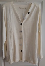 SOFT SURROUNDINGS Cardigan Tunic Slub Cotton Cream Womens 1X NEW picture