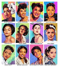 AFRICAN AMERICAN Singers / Actresses 4x6 POP ART Collectible Postcards, 30s-50s picture