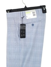 Alfani Mens Slim Fit Suit Pants 30x30 Light Blue Plaid Stretch AlfaTech NWT picture