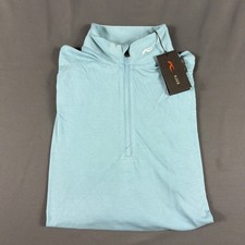 KJUS Golf Pullover Kallen Sleeve Logo 1/4 Zip Large Blue Modal NWT MSRP $200 picture