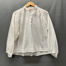 Vanessa Bruno Prado Top Womens XS White Popover Ruffle Collar Coastal Cotton picture