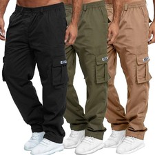 Men's Flex Cargo Trousers Heavy Duty Stretch Casual Pants picture