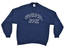 Jerzees Men's L Council Rock Vintage 90s Navy Blue Crewneck Sweatshirt USA Made picture