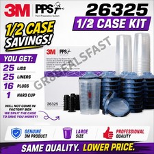 3M 26325 PPS 2.0 Large 25 Lids 25 Liners 16 Plugs 1 Hard Cup 28oz (HALF CASE)🔥 picture