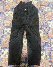 RefrigiWear Men’s Insulated Bib Overalls Black Size M MPN 0385R picture